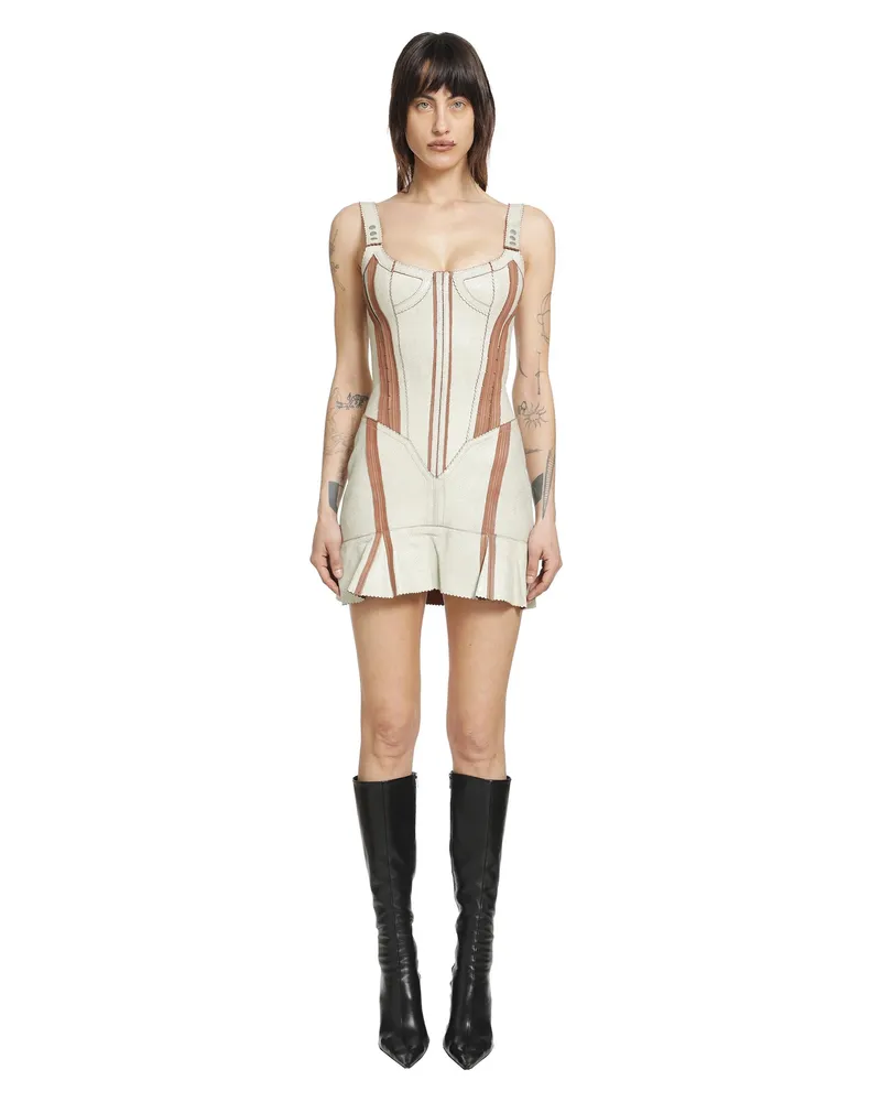 Charlotte Knowles Scallop Dress Off-white