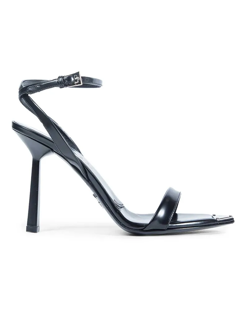Prada Brushed Leather Sandals Black
