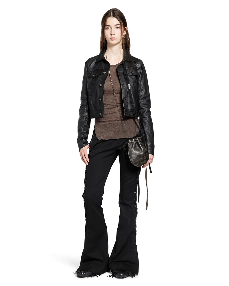 Ann Demeulemeester Mara Wrinkled Cropped Tank Top Brown