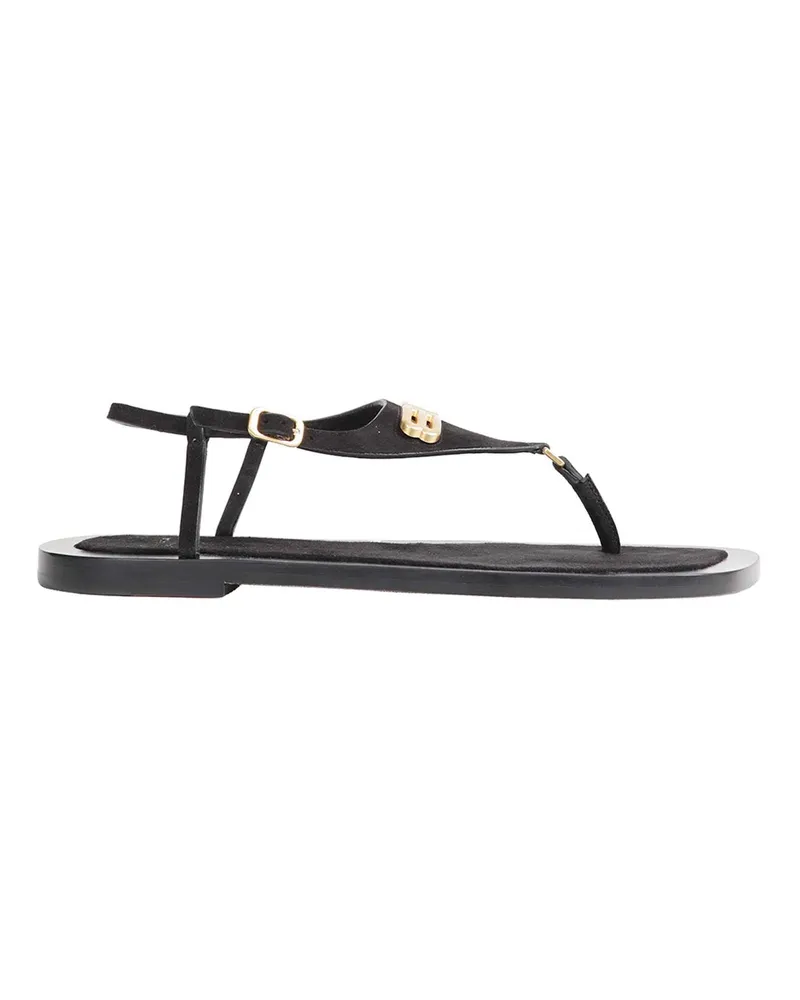 Balenciaga Riva Logo-Plaque Sandals Black
