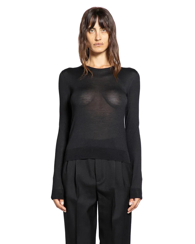 Saint Laurent Cassandre Sweater in Wool Black