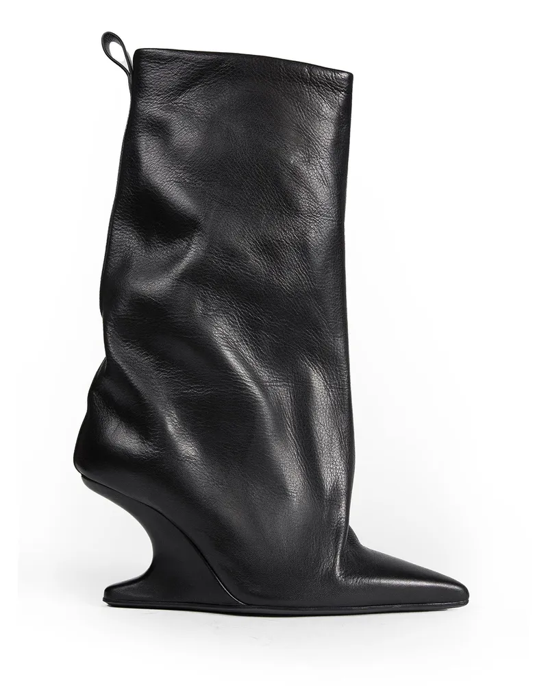 Rick Owens Temple Cantilever 8 Sharp Flared Boots Black
