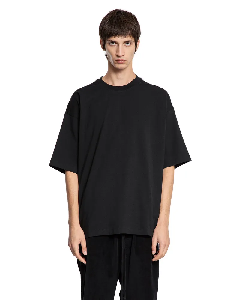 THOM KROM Stretch Cotton Modal Boxy T-Shirt Black