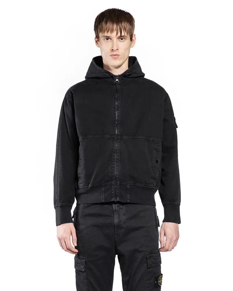 Stone Island 6100068 Canvas Hoodie Black