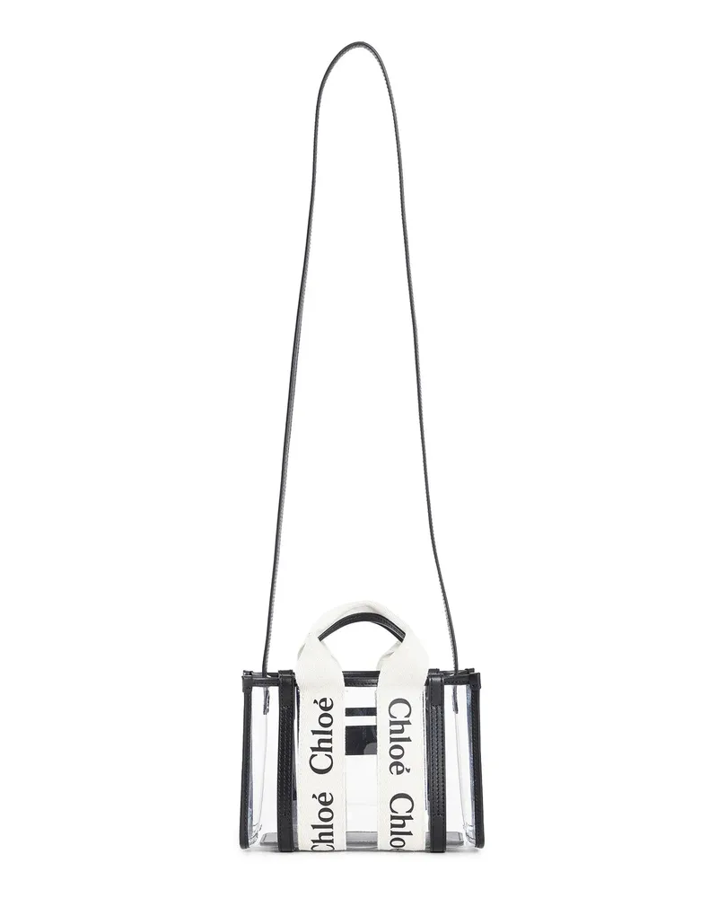 Chloé Woody tote bag in jelly and leather Black