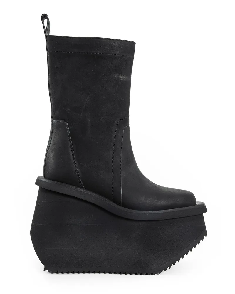 Rick Owens Factory Boots in Leather Black