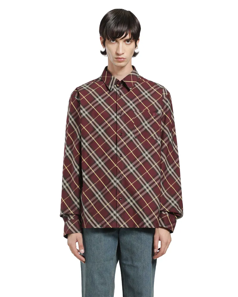 Burberry Classic Fit Check Cotton Shirt Red