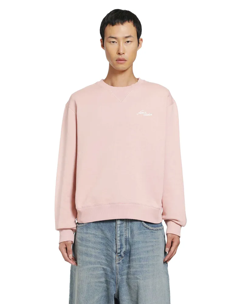Acne Studios Logo Fleece Sweatshirt Pink