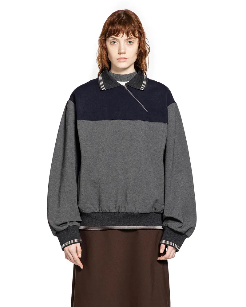 Miu Miu Zipper Sweatshirt Grey