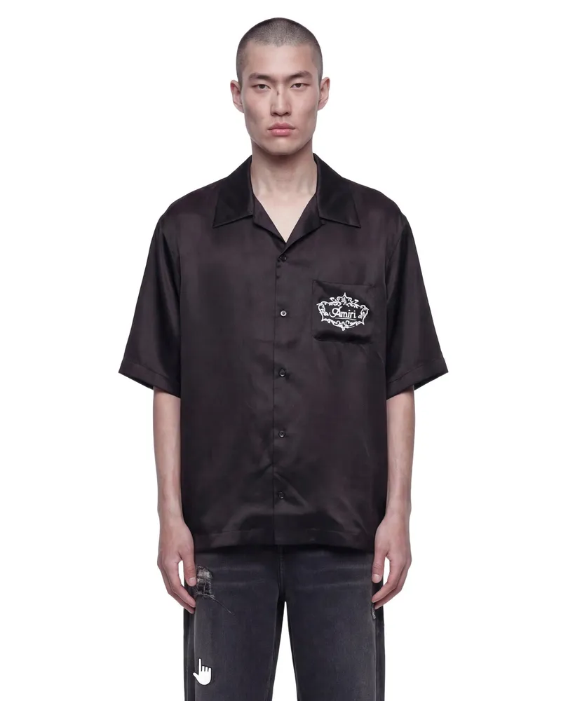 Amiri Chateu Crest Camp Shirt Black
