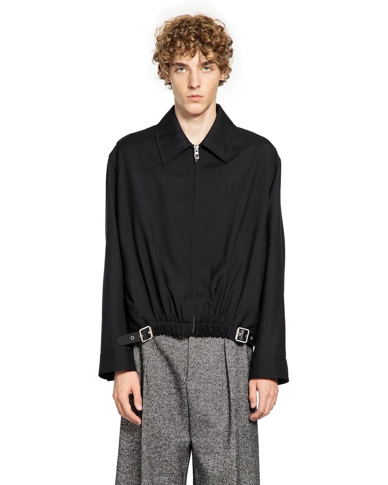 Loewe Belted Utility Jacket In Wool Black