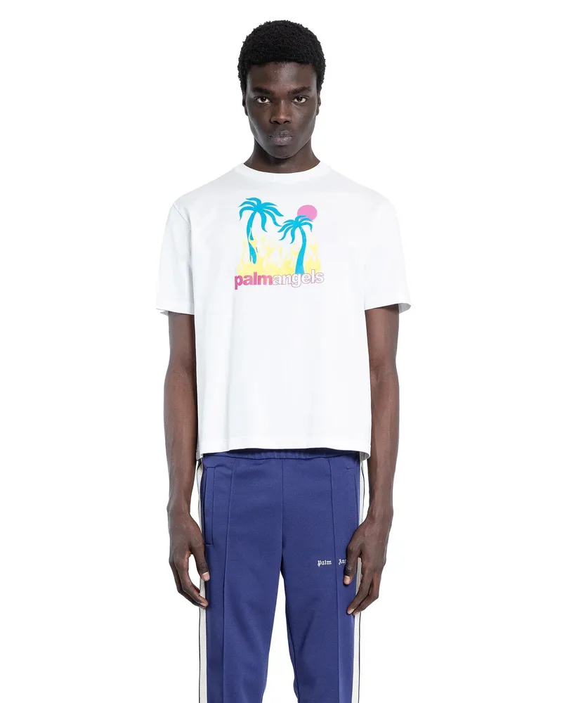 Palm Angels Burning Oasis Slim T-Shirt White