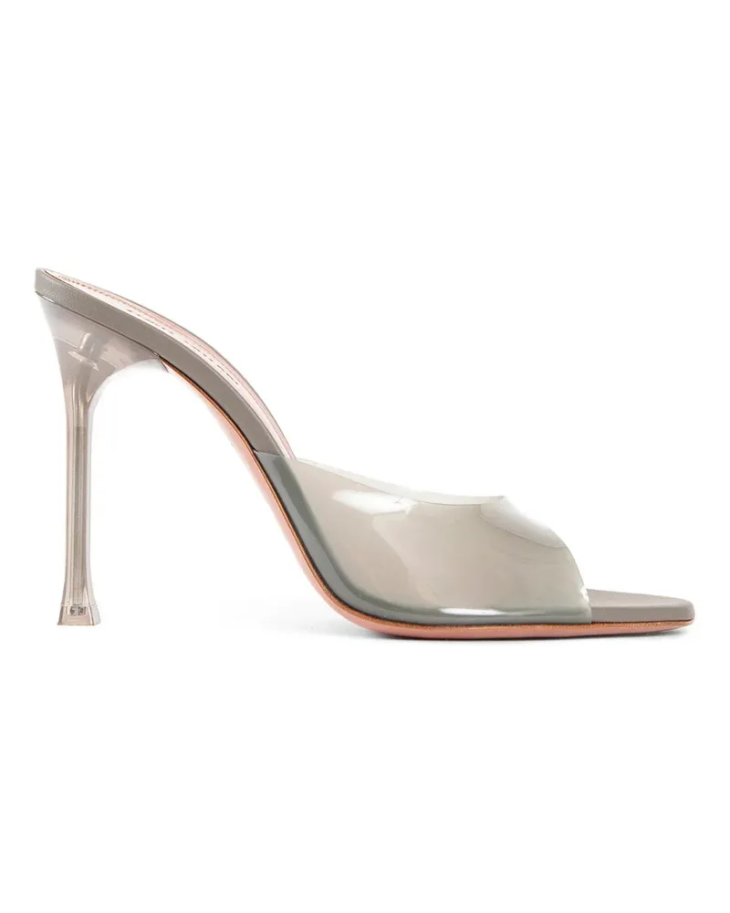 Amina Muaddi Alexa glass pvc 105 Mules Grey