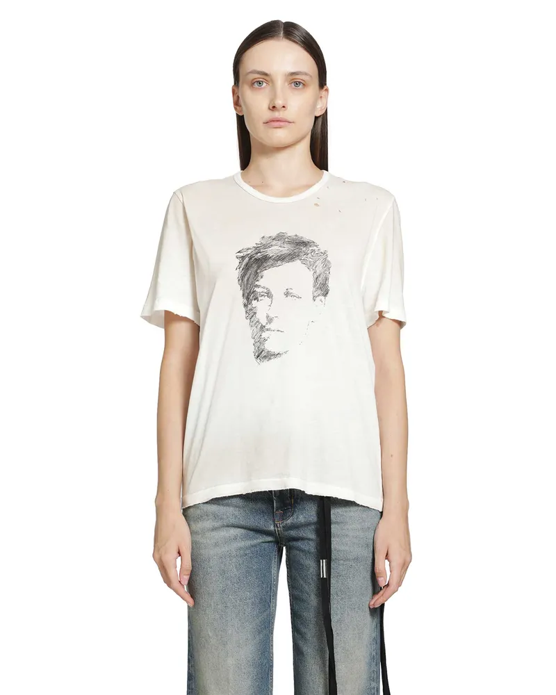 Ann Demeulemeester Fanie ''Portrait'' Standard Fit T-Shirt Off-white