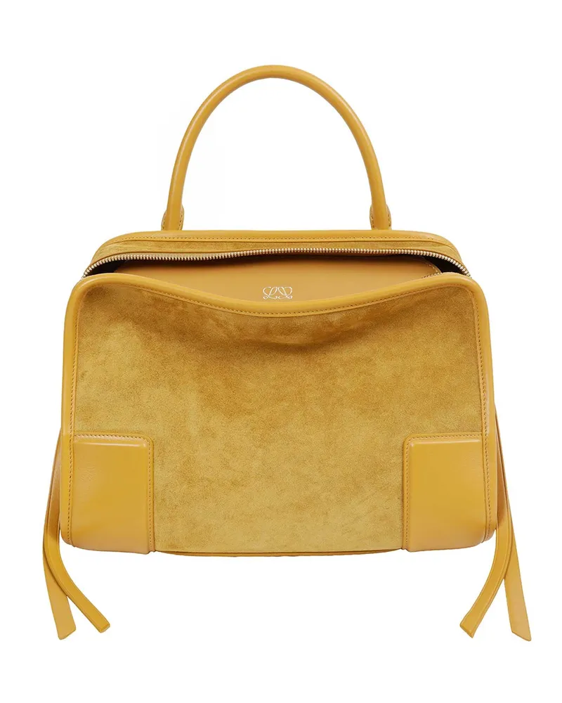 Loewe Medium Suede Amazona 180 Bag Yellow