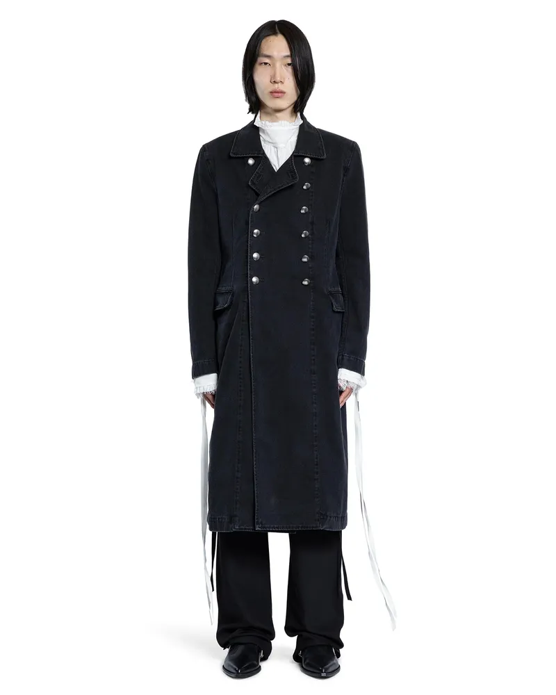 Ann Demeulemeester Willem Double-Breasted Trench Coat Black