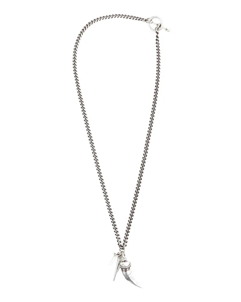 Ann Demeulemeester Mikke Chunky Necklace with Charms Silver