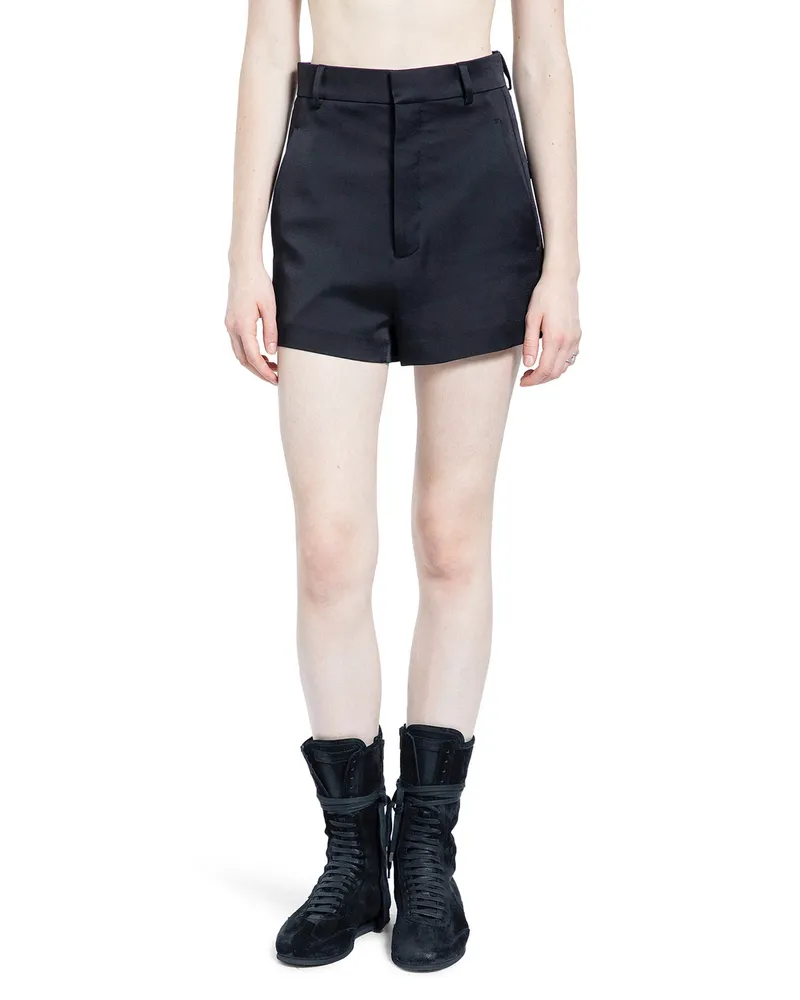 Ann Demeulemeester Stine Tailored Shorts in Cady Satin Black