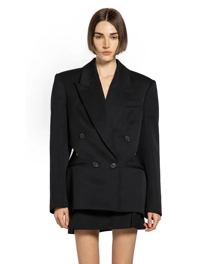 Givenchy Slashed Wool Single-Breasted Blazer Black