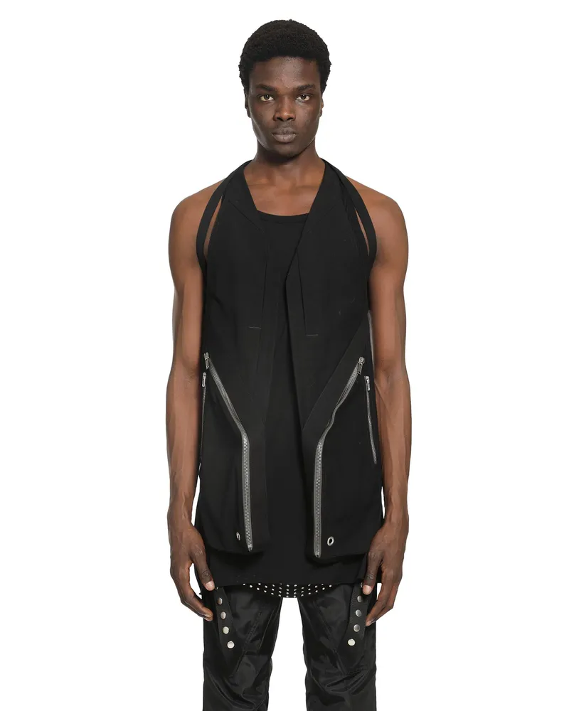 Rick Owens Temple Temple Vest Long Black