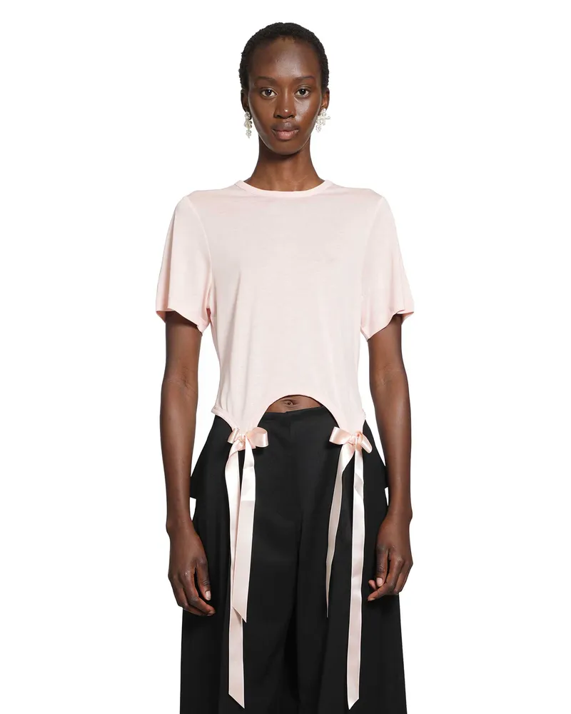 Simone Rocha Bow Tail Easy T-Shirt Pink