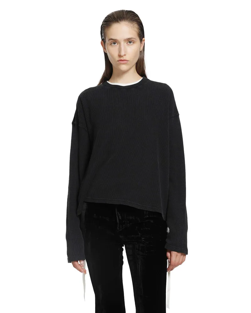 Ann Demeulemeester Nikita Printed Long Sleeve T-shirt Black