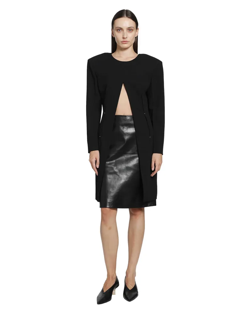 Jil Sander Wool Sablé Top Black