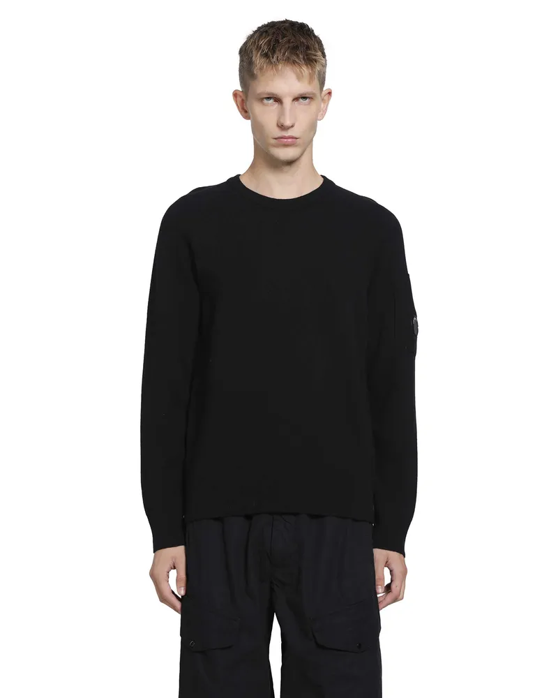 C.P. Company Lambswool Lens Sweater Black