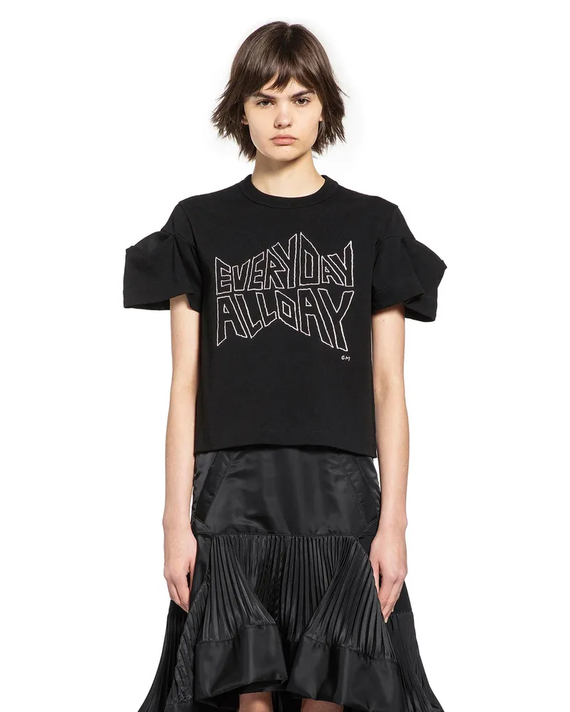 Sacai Geoff Mcfetridge Cotton Jersey T-shirt Black