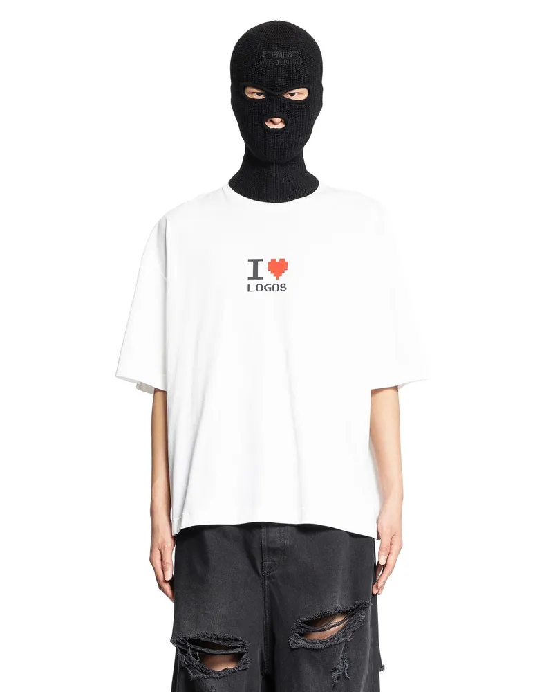VETEMENTS Amo la T-Shirt Cropped Boxy Paprika White
