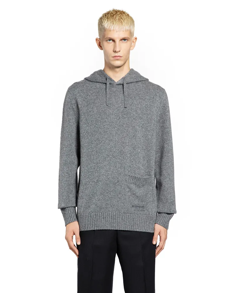 Givenchy Hooded Knitted Sweater Grey