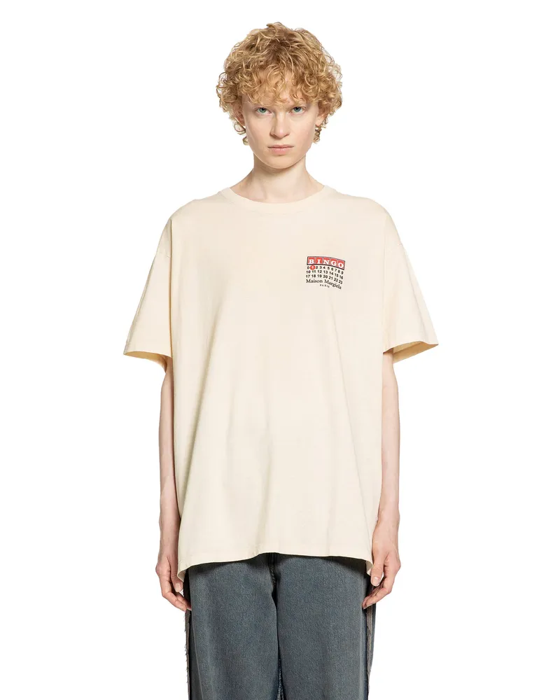 Maison Margiela T-Shirt In Cotton Jersey Beige