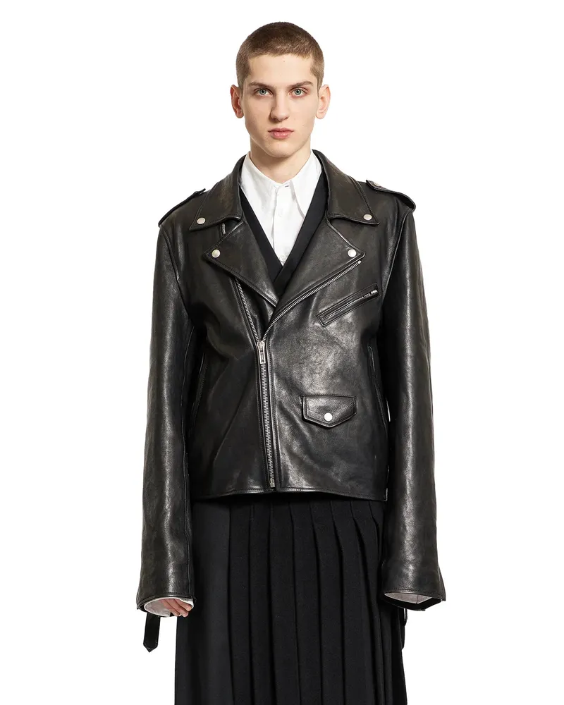 Ann Demeulemeester Arvid Perfecto in Vintage Lux Grained Leather Black
