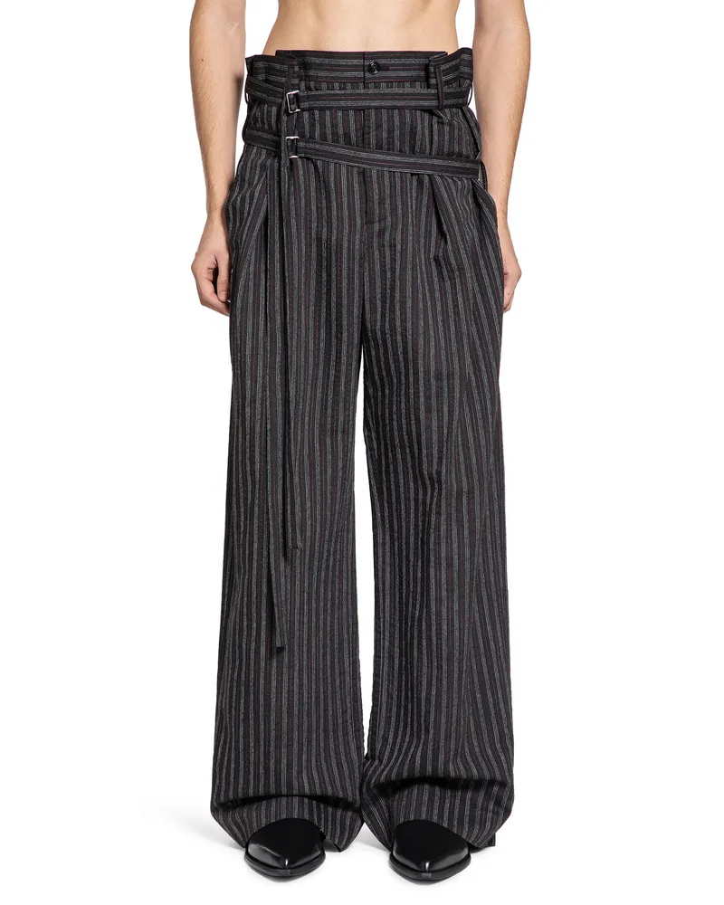Ann Demeulemeester Woubrecht Double Belted Trousers Black