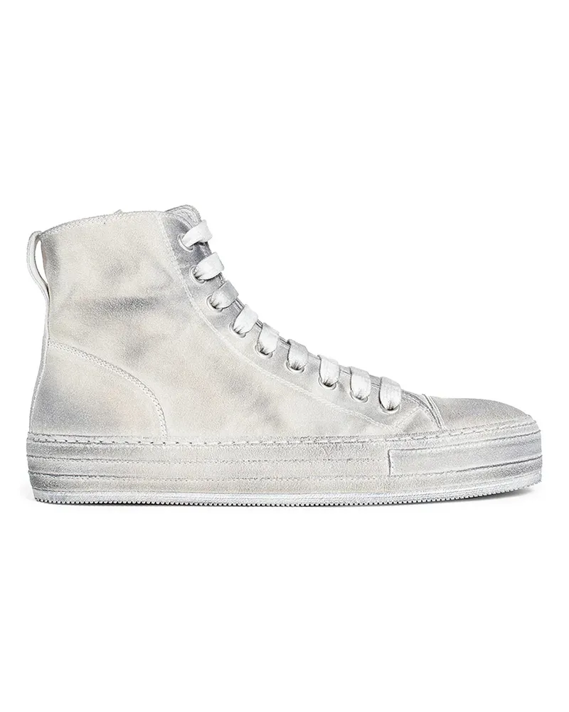 Ann Demeulemeester Raven High-Top Sneakers White