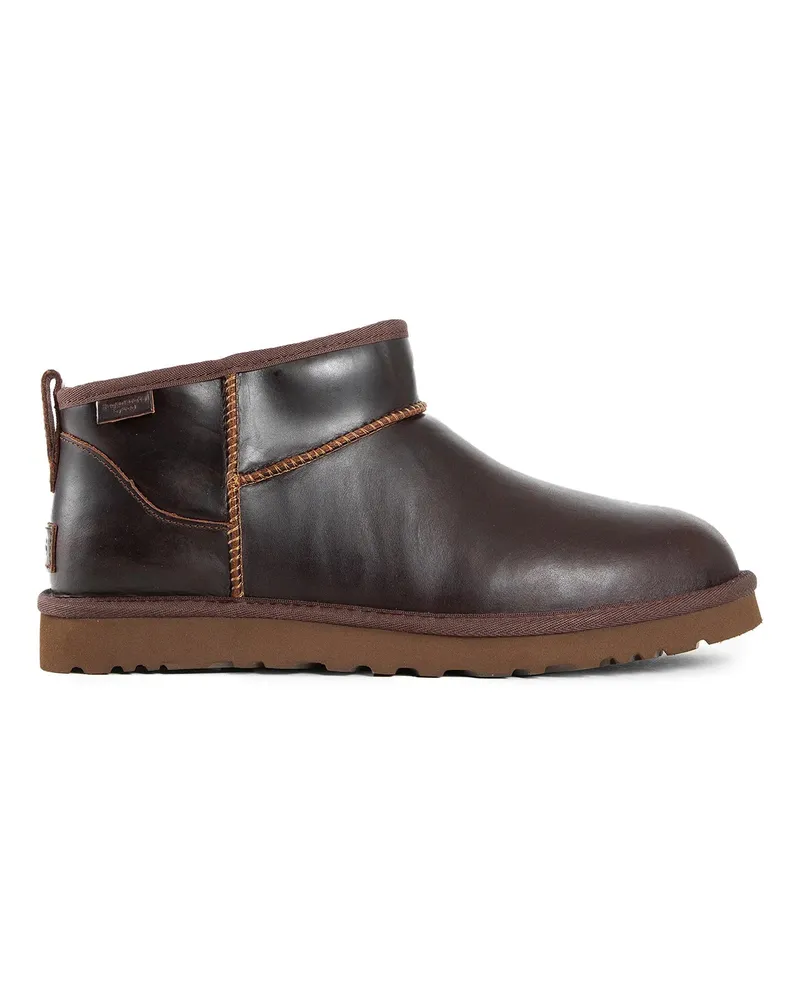 UGG Stivali Rigenerati in Pelle Ultra Mini Classici Brown