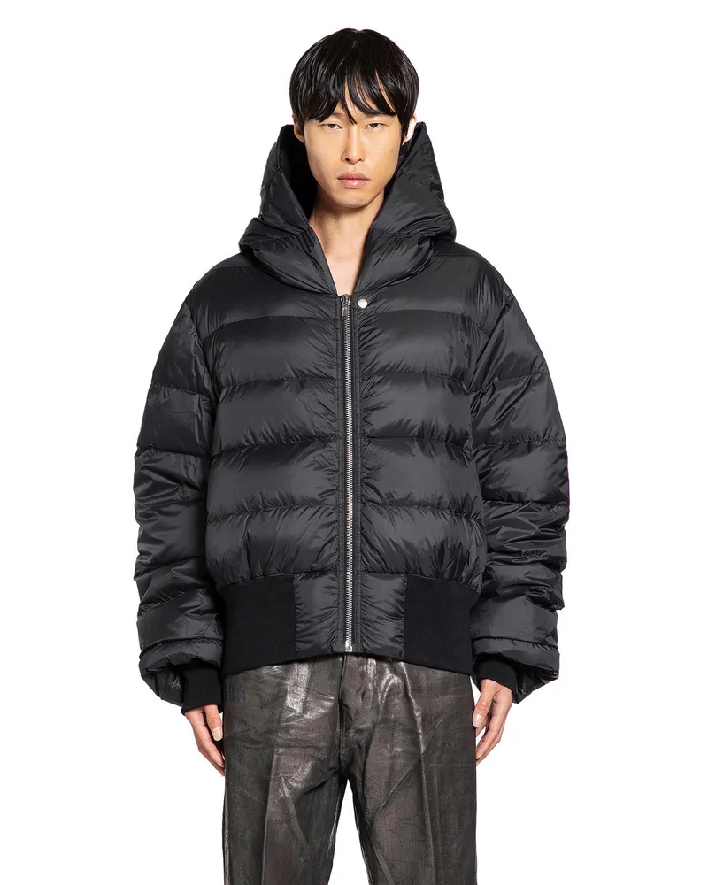 Rick Owens Concordians Hooded Down Jacket Black