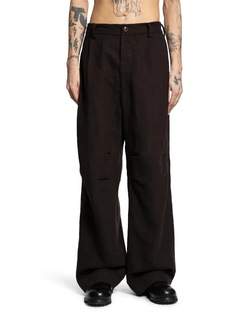 Ziggy Chen Straight Leg Worker Pants Brown