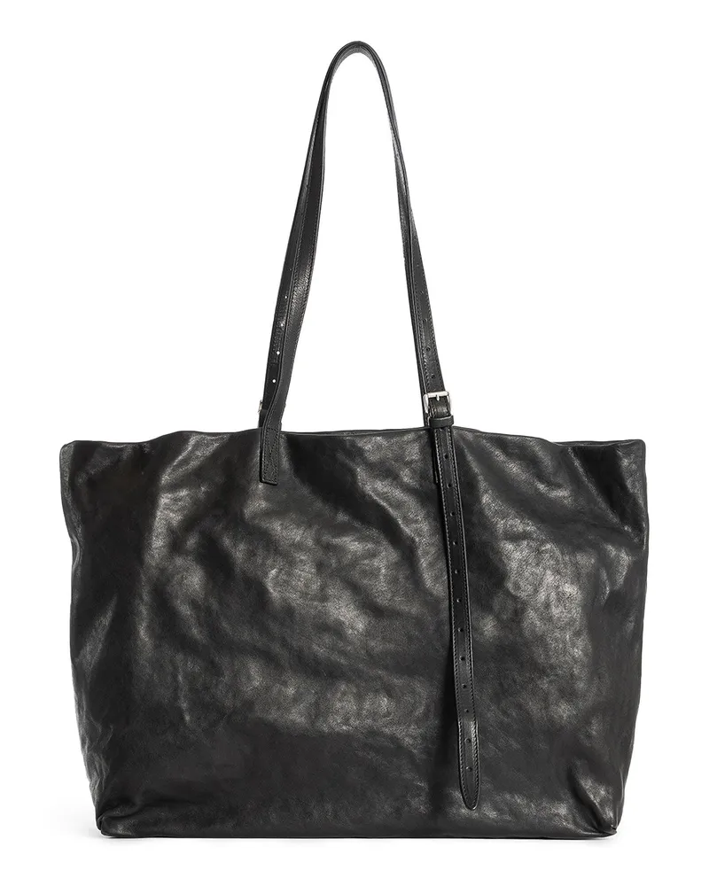 Ann Demeulemeester Bes Tote Bag in Vintage Lux Grained Leather Black