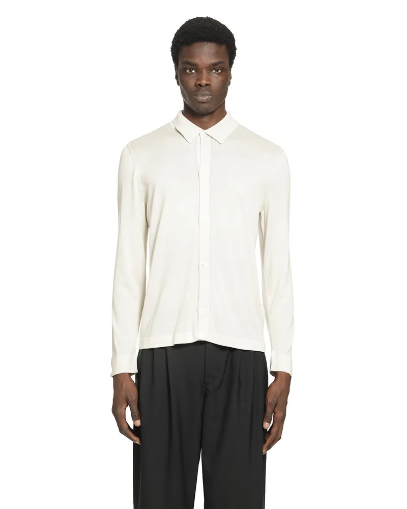 LARDINI Silk Knit Shirt Off-white