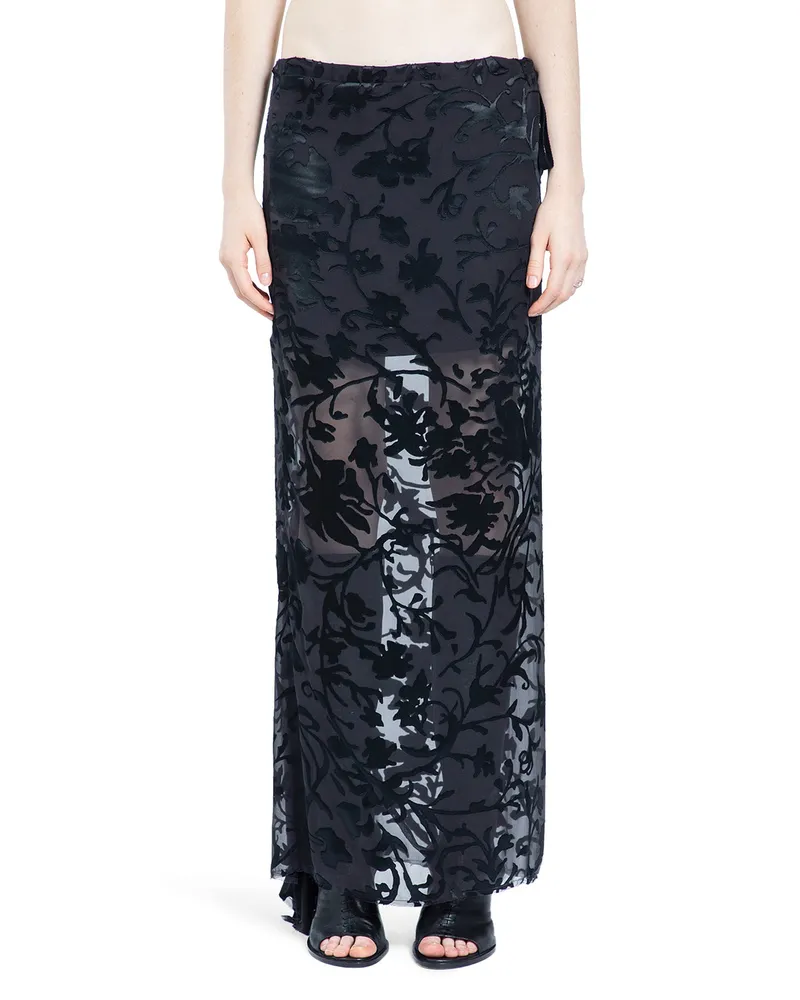 Ann Demeulemeester Eveline Long Bias Skirt Black