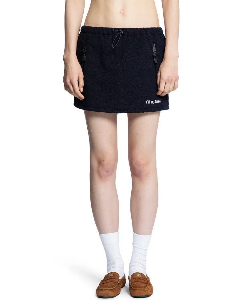 Miu Miu Fleece Mini Skirt Blue