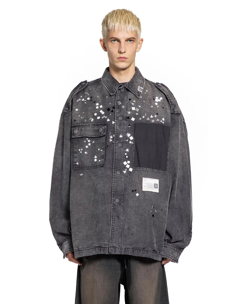 MIHARAYASUHIRO Embellished Military Shirt Black