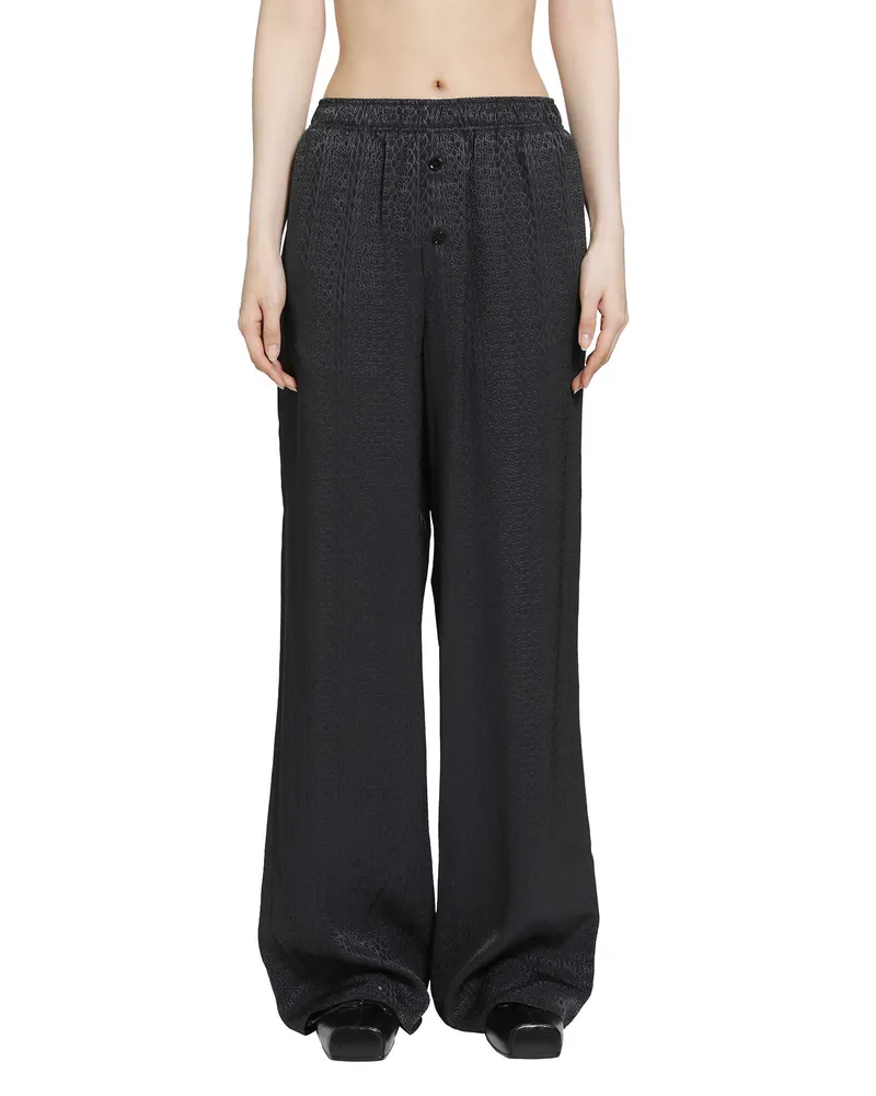 Maison Margiela Viscose Blend Jacquard Trousers Black