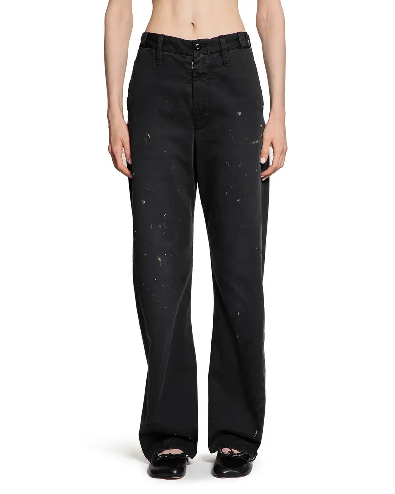 Maison Margiela Paint Cotton Chinos Black