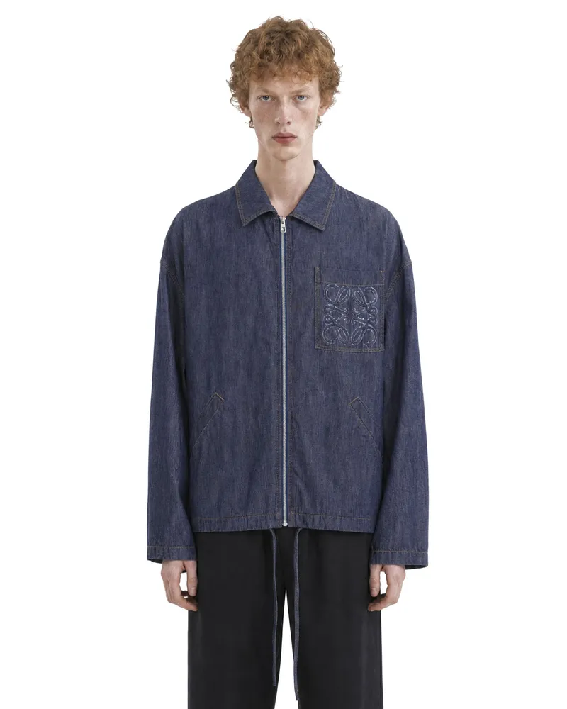 Loewe Jacket in Lightweight Cotton Chambray Blue