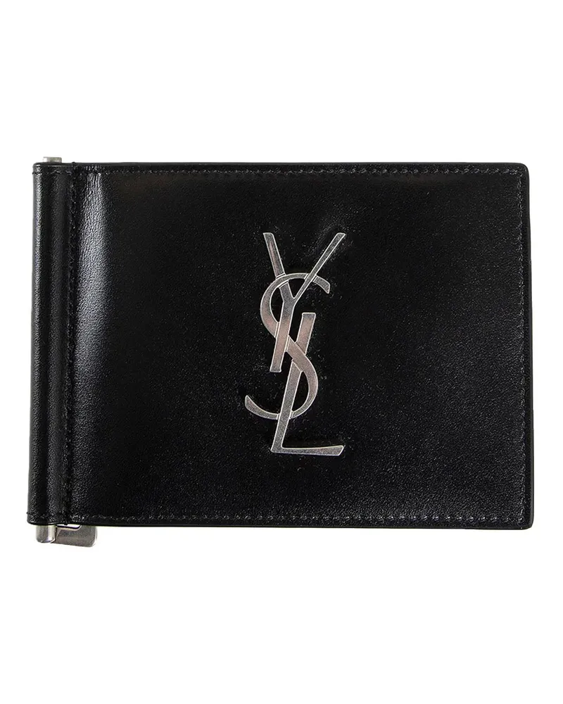 Saint Laurent Cassandre Card Case in Smooth Leather Black