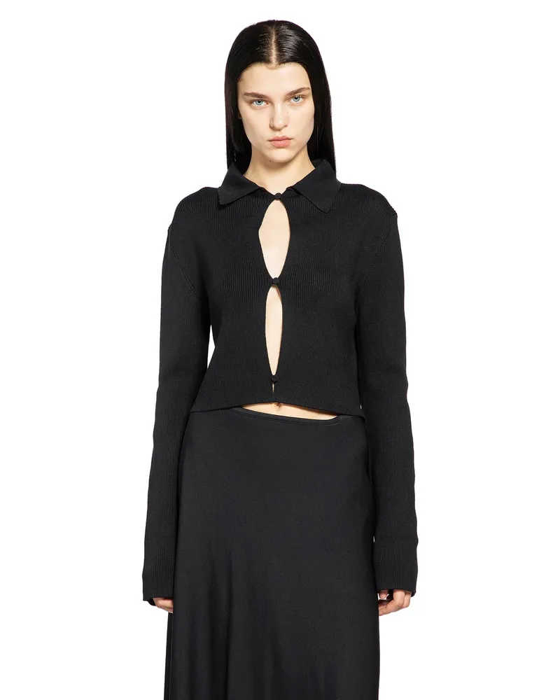 Jil Sander Polo Cardigan Black