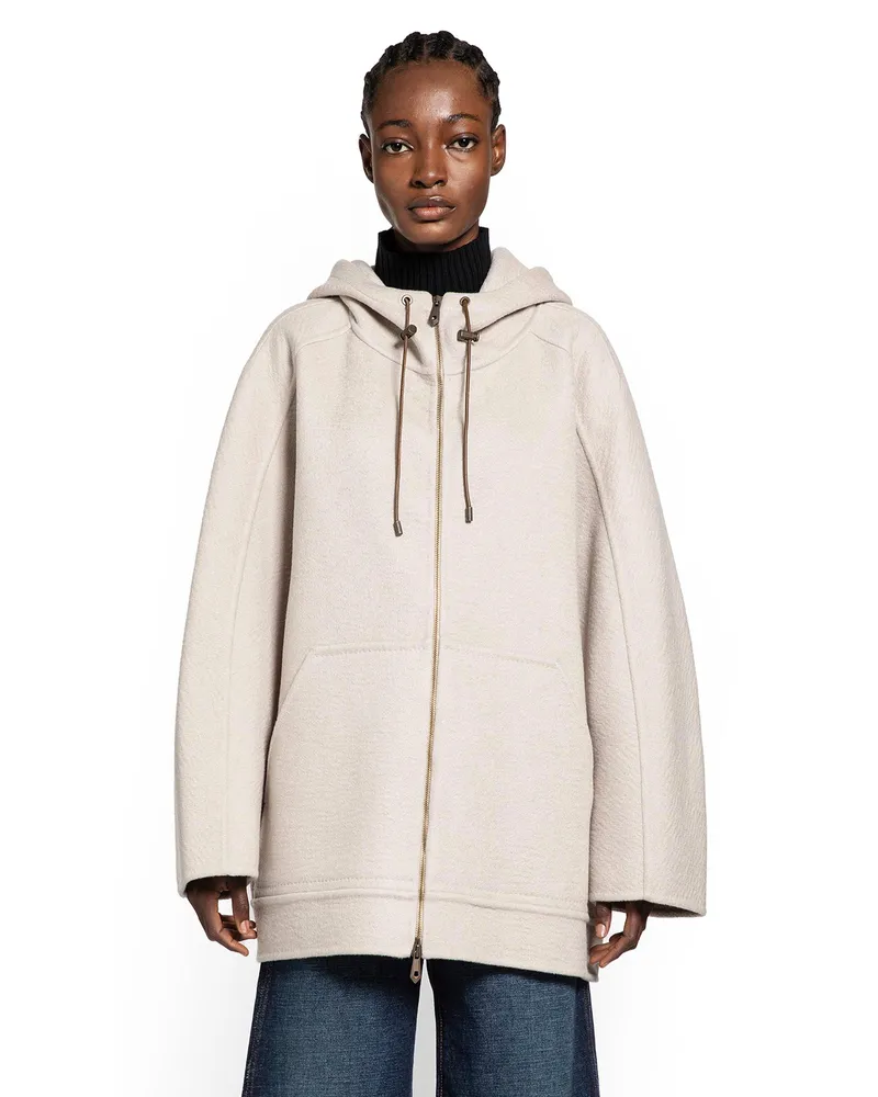 Max Mara Pure Cashmere Hooded jacket Beige