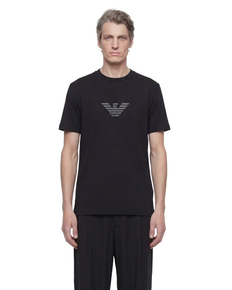Emporio Armani Pima-Jersey Logo T-Shirt Black